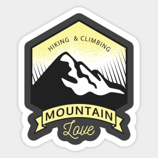 Hiking & Climbing Mountain Love Design Sticker